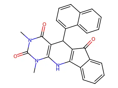 1,3-dimethyl-5-(1-naphthyl)-5,11-dihydro-1H-indeno[2',1':5,6]pyrido[2,3-d]pyrimidine-2,4,6(3H)-trione structure