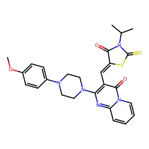 3-[(Z)-(3-ISOPROPYL-4-OXO-2-THIOXO-1,3-THIAZOLIDIN-5-YLIDENE)METHYL]-2-[4-(4-METHOXYPHENYL)-1-PIPERAZINYL]-4H-PYRIDO[1,2-A]PYRIMIDIN-4-ONE structure