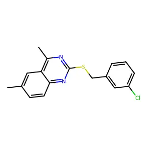 2-[(3-Chlorophenyl)methylsulfanyl]-4,6-dimethylquinazoline structure