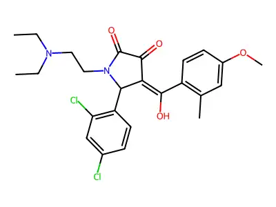 5-(2,4-dichlorophenyl)-1-(2-diethylaminoethyl)-4-[hydroxy-(4-methoxy-2-methylphenyl)methylidene]pyrrolidine-2,3-dione structure