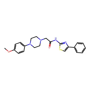 2-[4-(4-methoxyphenyl)piperazin-1-yl]-N-(4-phenyl-1,3-thiazol-2-yl)acetamide structure