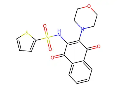 N-(3-morpholin-4-yl-1,4-dioxonaphthalen-2-yl)thiophene-2-sulfonamide structure