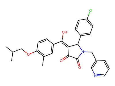 5-(4-chlorophenyl)-3-hydroxy-4-[3-methyl-4-(2-methylpropoxy)benzoyl]-1-[(pyridin-3-yl)methyl]-2,5-dihydro-1H-pyrrol-2-one structure