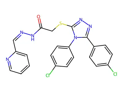 2-{[4,5-BIS(4-CHLOROPHENYL)-4H-1,2,4-TRIAZOL-3-YL]SULFANYL}-N'-[(E)-2-PYRIDINYLMETHYLIDENE]ACETOHYDRAZIDE structure