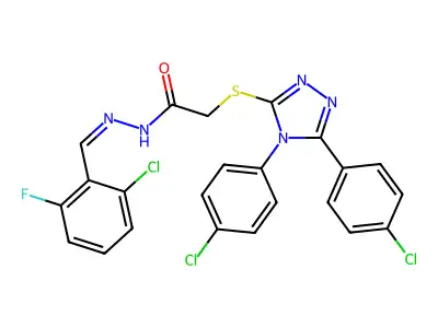 C23H15Cl3FN5OS structure