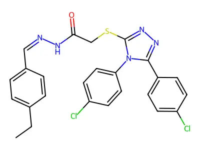 2-{[4,5-bis(4-chlorophenyl)-4H-1,2,4-triazol-3-yl]sulfanyl}-N'-[(E)-(4-ethylphenyl)methylidene]acetohydrazide structure