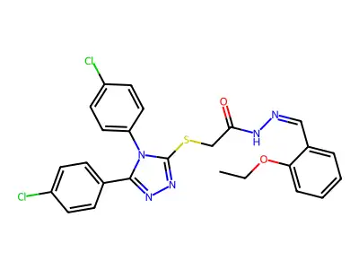 2-{[4,5-BIS(4-CHLOROPHENYL)-4H-1,2,4-TRIAZOL-3-YL]SULFANYL}-N'-[(E)-(2-ETHOXYPHENYL)METHYLIDENE]ACETOHYDRAZIDE structure