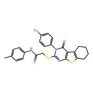 2-{[3-(4-bromophenyl)-4-oxo-3,4,5,6,7,8-hexahydro[1]benzothieno[2,3-d]pyrimidin-2-yl]sulfanyl}-N-(4-methylphenyl)acetamide structure