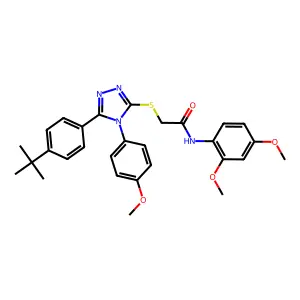 2-{[5-(4-tert-butylphenyl)-4-(4-methoxyphenyl)-4H-1,2,4-triazol-3-yl]sulfanyl}-N-(2,4-dimethoxyphenyl)acetamide structure