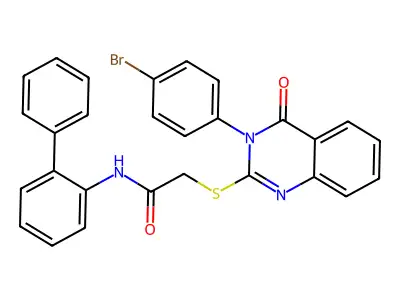 N-(biphenyl-2-yl)-2-{[3-(4-bromophenyl)-4-oxo-3,4-dihydroquinazolin-2-yl]sulfanyl}acetamide structure