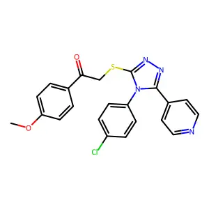 2-{[4-(4-chlorophenyl)-5-(pyridin-4-yl)-4H-1,2,4-triazol-3-yl]sulfanyl}-1-(4-methoxyphenyl)ethanone structure