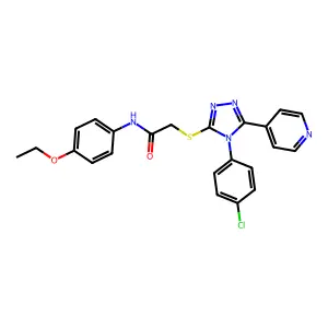 2-{[4-(4-chlorophenyl)-5-(pyridin-4-yl)-4H-1,2,4-triazol-3-yl]sulfanyl}-N-(4-ethoxyphenyl)acetamide structure