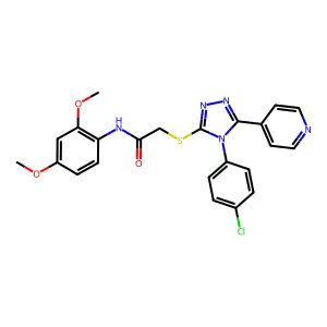 2-{[4-(4-chlorophenyl)-5-(pyridin-4-yl)-4H-1,2,4-triazol-3-yl]sulfanyl}-N-(2,4-dimethoxyphenyl)acetamide structure