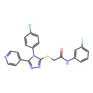 2-{[4-(4-chlorophenyl)-5-(pyridin-4-yl)-4H-1,2,4-triazol-3-yl]sulfanyl}-N-(3-fluorophenyl)acetamide structure