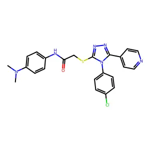 2-{[4-(4-chlorophenyl)-5-(pyridin-4-yl)-4H-1,2,4-triazol-3-yl]sulfanyl}-N-[4-(dimethylamino)phenyl]acetamide structure