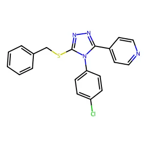 4-[5-(benzylsulfanyl)-4-(4-chlorophenyl)-4H-1,2,4-triazol-3-yl]pyridine structure