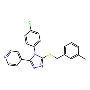 4-{4-(4-chlorophenyl)-5-[(3-methylbenzyl)sulfanyl]-4H-1,2,4-triazol-3-yl}pyridine structure