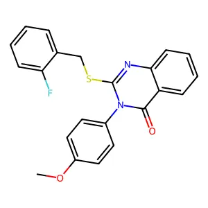 2-[(2-Fluorophenyl)methylsulfanyl]-3-(4-methoxyphenyl)quinazolin-4-one structure