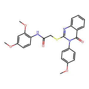 N-(2,4-dimethoxyphenyl)-2-{[3-(4-methoxyphenyl)-4-oxo-3,4-dihydroquinazolin-2-yl]sulfanyl}acetamide structure