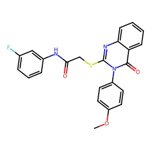 N-(3-fluorophenyl)-2-{[3-(4-methoxyphenyl)-4-oxo-3,4-dihydroquinazolin-2-yl]sulfanyl}acetamide structure