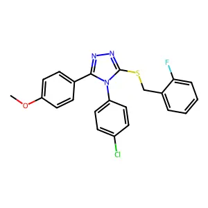 4-(4-chlorophenyl)-3-[(2-fluorobenzyl)sulfanyl]-5-(4-methoxyphenyl)-4H-1,2,4-triazole structure