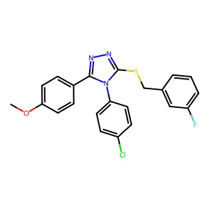 4-(4-chlorophenyl)-3-[(3-fluorobenzyl)sulfanyl]-5-(4-methoxyphenyl)-4H-1,2,4-triazole structure