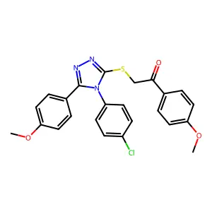 2-{[4-(4-chlorophenyl)-5-(4-methoxyphenyl)-4H-1,2,4-triazol-3-yl]sulfanyl}-1-(4-methoxyphenyl)ethanone structure