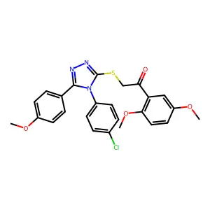 2-{[4-(4-chlorophenyl)-5-(4-methoxyphenyl)-4H-1,2,4-triazol-3-yl]sulfanyl}-1-(2,5-dimethoxyphenyl)ethanone structure