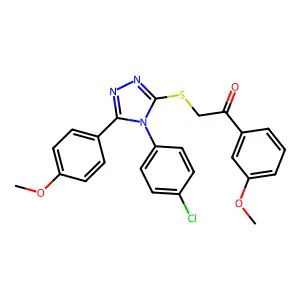 2-{[4-(4-chlorophenyl)-5-(4-methoxyphenyl)-4H-1,2,4-triazol-3-yl]sulfanyl}-1-(3-methoxyphenyl)ethanone structure