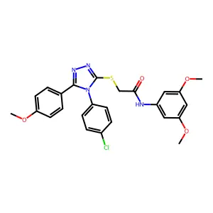 2-{[4-(4-chlorophenyl)-5-(4-methoxyphenyl)-4H-1,2,4-triazol-3-yl]sulfanyl}-N-(3,5-dimethoxyphenyl)acetamide structure