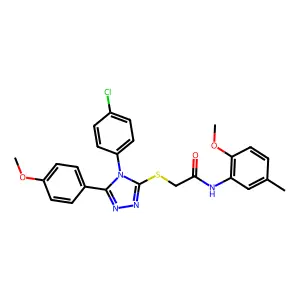 2-{[4-(4-chlorophenyl)-5-(4-methoxyphenyl)-4H-1,2,4-triazol-3-yl]sulfanyl}-N-(2-methoxy-5-methylphenyl)acetamide structure