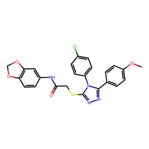 N-(1,3-benzodioxol-5-yl)-2-{[4-(4-chlorophenyl)-5-(4-methoxyphenyl)-4H-1,2,4-triazol-3-yl]sulfanyl}acetamide structure