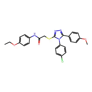 2-{[4-(4-chlorophenyl)-5-(4-methoxyphenyl)-4H-1,2,4-triazol-3-yl]sulfanyl}-N-(4-ethoxyphenyl)acetamide structure