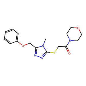 2-[[4-Methyl-5-(phenoxymethyl)-4H-1,2,4-triazol-3-yl]thio]-1-(4-morpholinyl)ethanone structure