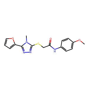 2-((5-(2-Furyl)-4-ME-4H-1,2,4-triazol-3-YL)thio)-N-(4-methoxyphenyl)acetamide structure