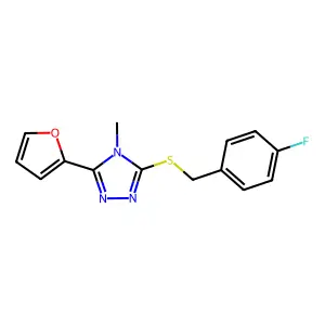 4-Fluorobenzyl 5-(2-furyl)-4-methyl-4H-1,2,4-triazol-3-YL sulfide structure