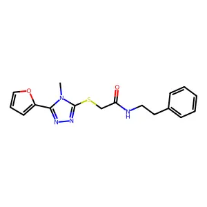 2-(5-Furan-2-yl-4-methyl-4H-[1,2,4]triazol-3-ylsulfanyl)-N-phenethyl-acetamide structure