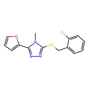 2-Fluorobenzyl 5-(2-furyl)-4-methyl-4H-1,2,4-triazol-3-YL sulfide structure