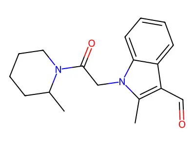 2-Methyl-1-[2-(2-methylpiperidin-1-yl)-2-oxoethyl]-1h-indole-3-carbaldehyde structure