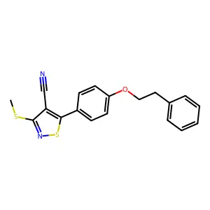 4-Isothiazolecarbonitrile, 3-(methylthio)-5-[4-(2-phenylethoxy)phenyl]- structure
