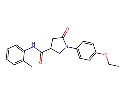 1-(4-ethoxyphenyl)-N-(2-methylphenyl)-5-oxopyrrolidine-3-carboxamide structure