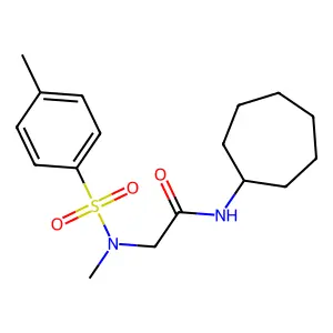N-cycloheptyl-2-[methyl-(4-methylphenyl)sulfonylamino]acetamide structure