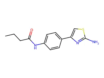 N-[4-(2-amino-1,3-thiazol-4-yl)phenyl]butanamide structure