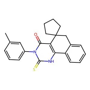 2-thioxo-3-(m-tolyl)-2,3-dihydro-1H-spiro[benzo[h]quinazoline-5,1'-cyclopentan]-4(6H)-one structure