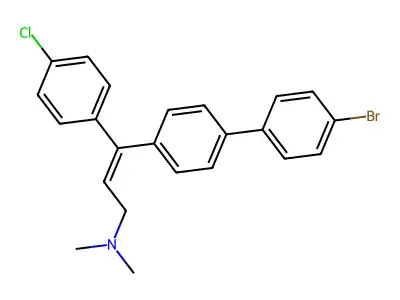 3-[4-(4-bromophenyl)phenyl]-3-(4-chlorophenyl)-N,N-dimethylprop-2-en-1-amine structure