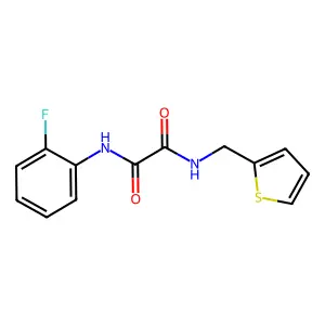 N'-(2-fluorophenyl)-N-(thiophen-2-ylmethyl)oxamide structure