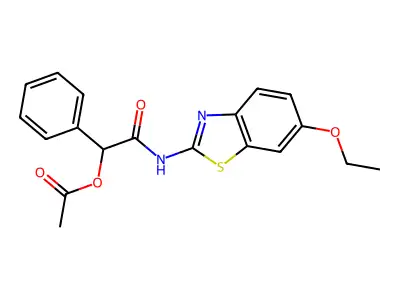 Acetic acid (6-ethoxy-benzothiazol-2-ylcarbamoyl)-phenyl-methyl ester structure