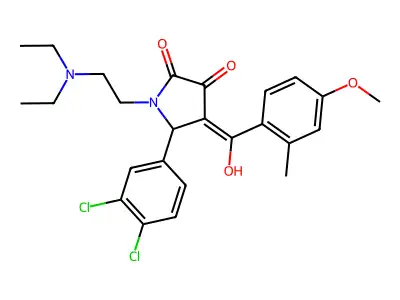 5-(3,4-dichlorophenyl)-1-(2-diethylaminoethyl)-4-[hydroxy-(4-methoxy-2-methylphenyl)methylidene]pyrrolidine-2,3-dione structure