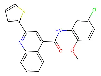 N-(5-chloro-2-methoxyphenyl)-2-(thiophen-2-yl)quinoline-4-carboxamide structure