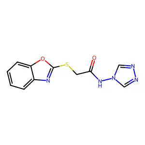 2-(1,3-benzoxazol-2-ylsulfanyl)-N-(4H-1,2,4-triazol-4-yl)acetamide structure